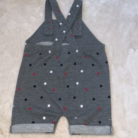 Disney Baby 6-9M Gray Overalls Shorts EUC - Picture 4 of 7